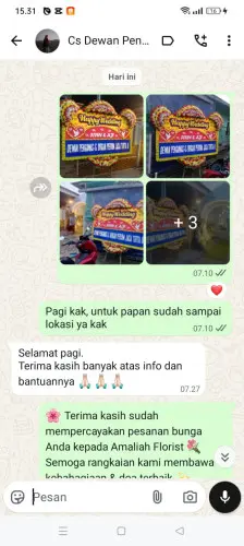 Testimonial Papan Bunga Pernikahan siantan